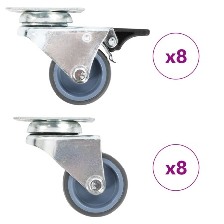 vidaXL Ruote Girevoli Gemellate 16 pz 50 mm