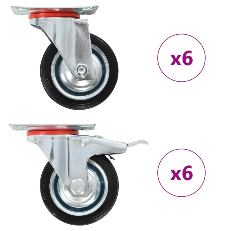 vidaXL Ruote Girevoli 12 pz 75 mm vidaXL Ruote Girevoli 12 pz 75 mm