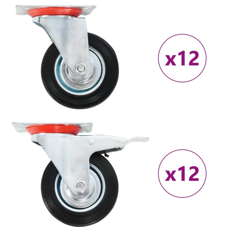 vidaXL Ruote Girevoli 24 pz 100 mm vidaXL Ruote Girevoli 24 pz 100 mm