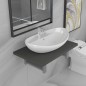 vidaXL Set Mobili da Bagno 2 pz Ceramica Grigio