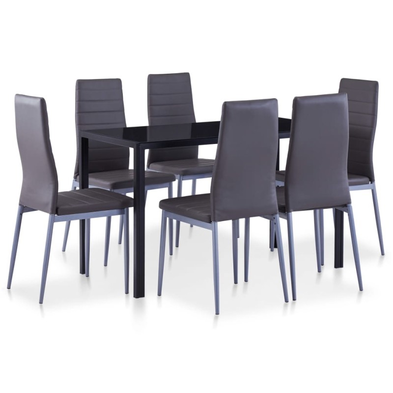 vidaXL Set da Pranzo 7 pz Grigio vidaXL Set da Pranzo 7 pz Grigio