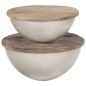 vidaXL Set Tavolini da Salotto 2 pz a Ciotola Legno Massello di Mango vidaXL Set Tavolini da Salotto 2 pz a Ciotola Legno Massello di Mango