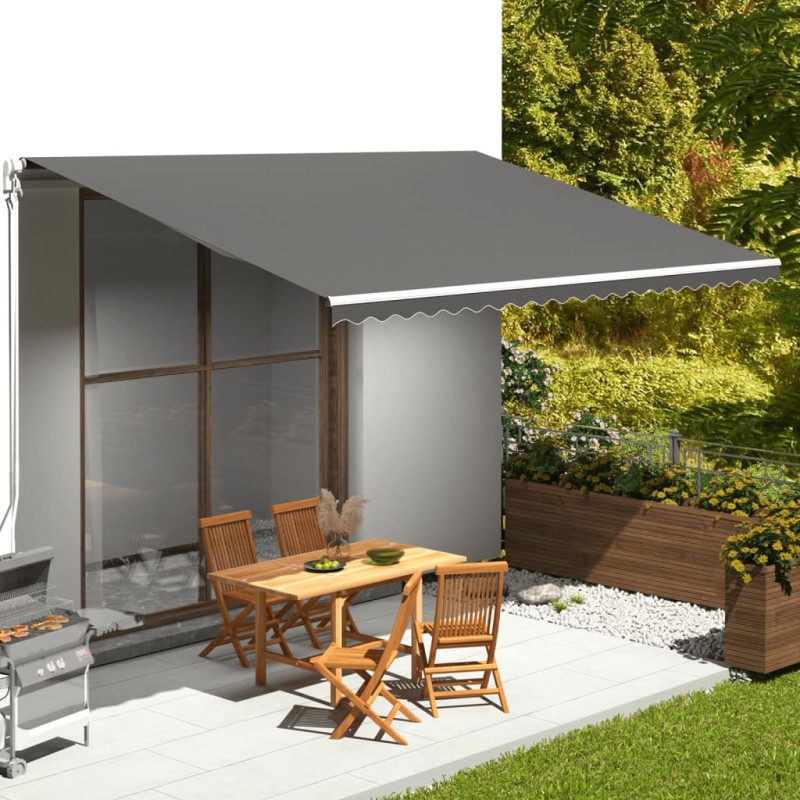 vidaXL Tessuto di Ricambio Tenda da Sole Antracite 5x3,5 m vidaXL Tessuto di Ricambio Tenda da Sole Antracite 5x3,5 m