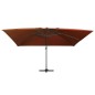 vidaXL Ombrellone a Sbalzo con LED Terracotta 400x300 cm vidaXL Ombrellone a Sbalzo con LED Terracotta 400x300 cm