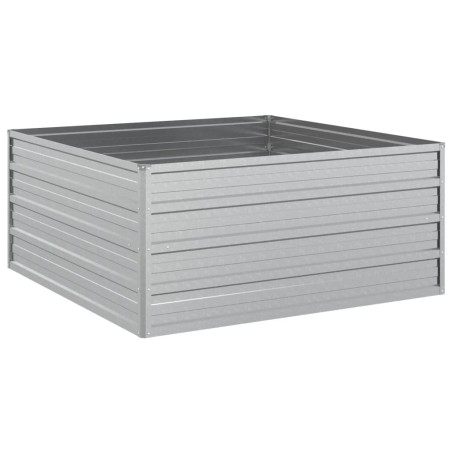 vidaXL Letto Rialzato Giardino 100x100x45cm in Acciaio Zincato Argento