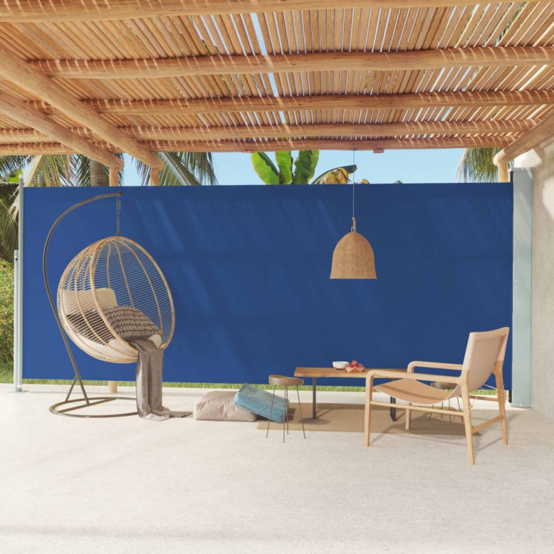 vidaXL Tenda Laterale Retrattile per Patio 220x600 cm Blu vidaXL Tenda Laterale Retrattile per Patio 220x600 cm Blu
