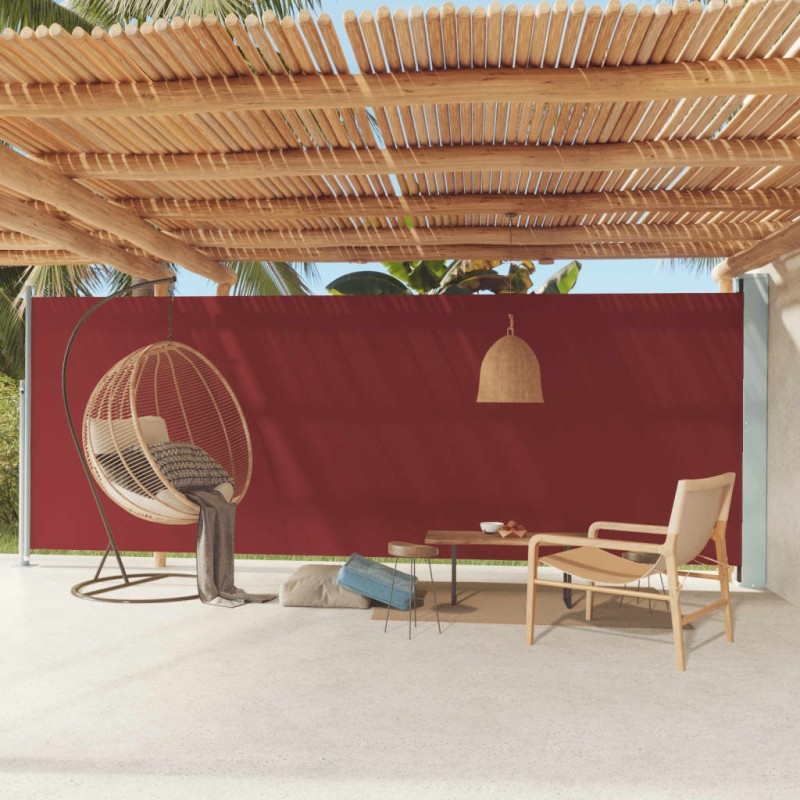 vidaXL Tenda da Sole Laterale Retrattile per Patio 200x600 cm Rossa vidaXL Tenda da Sole Laterale Retrattile per Patio 200x600 cm Rossa