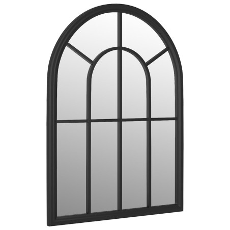 vidaXL Specchio da Giardino Nero 60x45 cm in Ferro per Uso Esterno