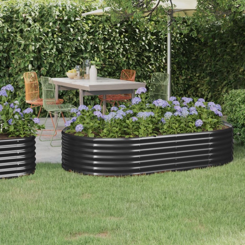 vidaXL Letto da Giardino in Acciaio a Polvere 175x100x36 cm Antracite vidaXL Letto da Giardino in Acciaio a Polvere 175x100x36 cm Antracite