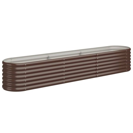 vidaXL Letto Giardino Acciaio Verniciato a Polvere 224x40x36cm Marrone