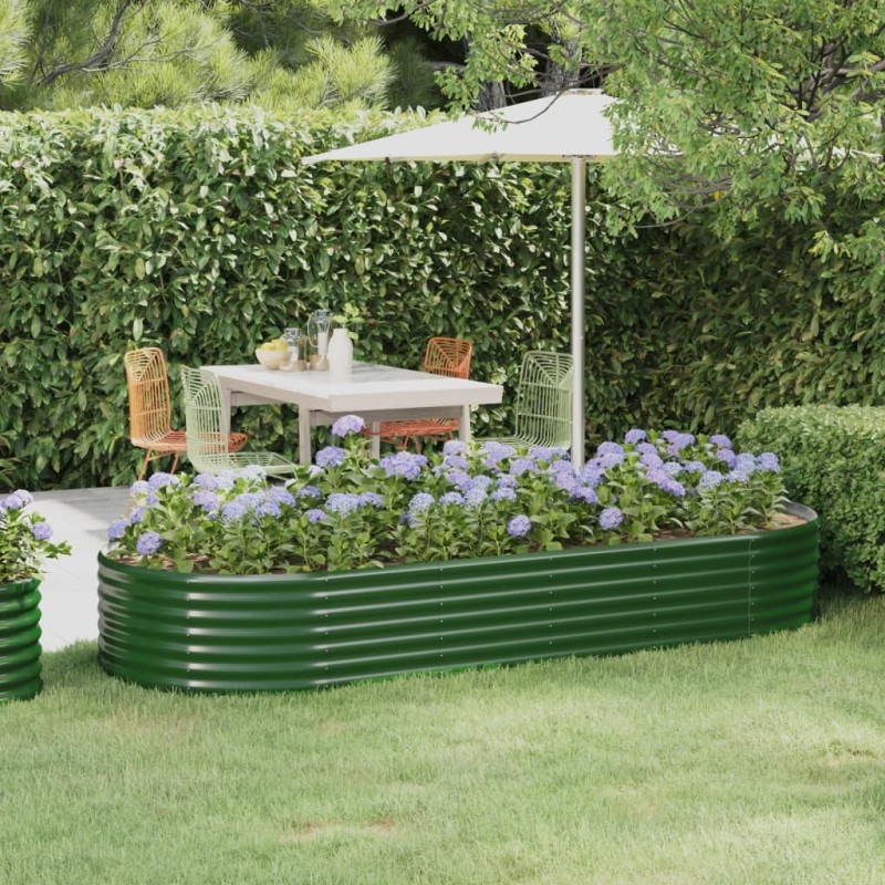 vidaXL Letto Giardino Acciaio Verniciato a Polvere 249x100x36 cm Verde vidaXL Letto Giardino Acciaio Verniciato a Polvere 249x100x36 cm Verde