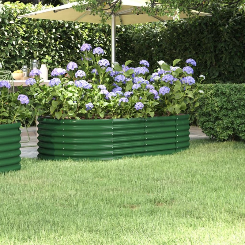 vidaXL Letto Giardino Acciaio Verniciato a Polvere 152x80x36 cm Verde vidaXL Letto Giardino Acciaio Verniciato a Polvere 152x80x36 cm Verde