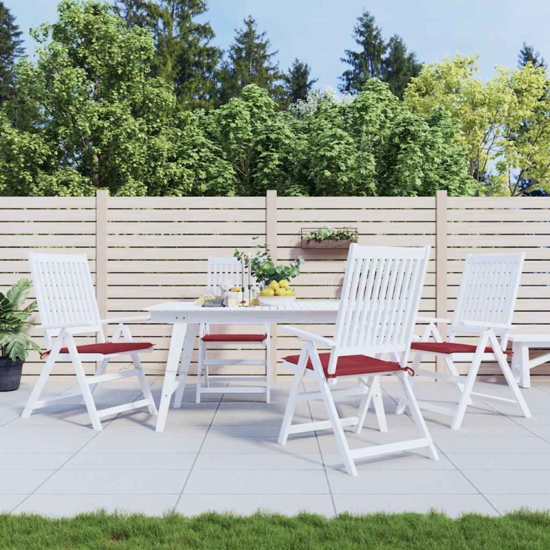 vidaXL Cuscini per Sedia 4 pz Rosso Vino 40x40x3 cm in Tessuto Oxford