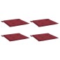 vidaXL Cuscini per Sedia 4 pz Rosso Vino 40x40x3 cm in Tessuto Oxford