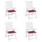 vidaXL Cuscini per Sedia 4 pz Rosso Vino 40x40x3 cm in Tessuto Oxford