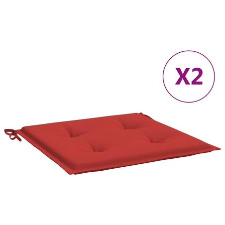 vidaXL Cuscini per Sedia 2 pz Rossi 40x40x3 cm in Tessuto Oxford