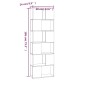 Libreria/Divisorio Grigio Sonoma 60x24x186 cm