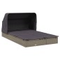 vidaXL Lettino Doppio Tetto Pieghevole Grigio 213x118x97 cm Polyrattan vidaXL Lettino Doppio Tetto Pieghevole Grigio 213x118x97 cm Polyrattan