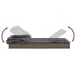 vidaXL Lettino Doppio Tetto Pieghevole Grigio 213x118x97 cm Polyrattan vidaXL Lettino Doppio Tetto Pieghevole Grigio 213x118x97 cm Polyrattan