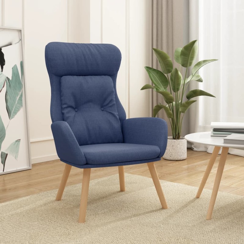 vidaXL Poltrona Rilassante Blu in Tessuto vidaXL Poltrona Rilassante Blu in Tessuto