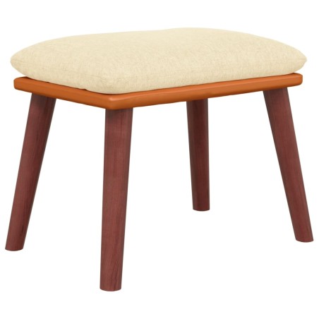 vidaXL Poggiapiedi Crema 45x29,5x35 cm in Tessuto e Similpelle