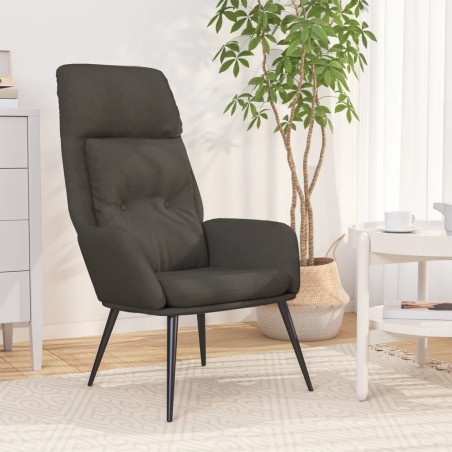vidaXL Poltrona Reclinabile Grigio Scuro in Similpelle Scamosciata