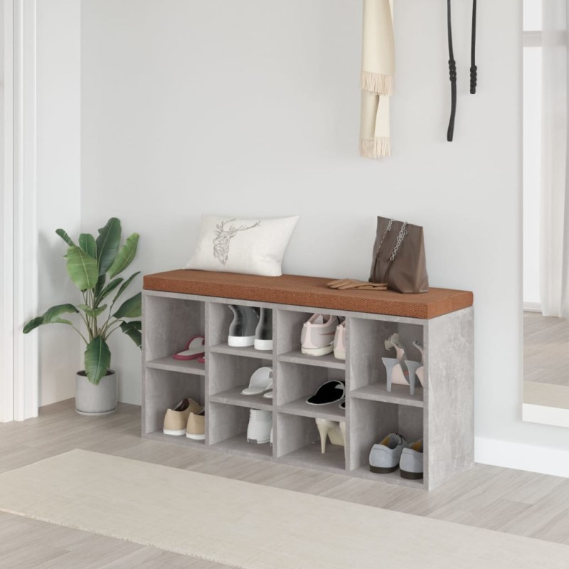 Scarpiera Grigio Cemento 103x30x48 cm in Legno Multistrato Scarpiera Grigio Cemento 103x30x48 cm in Legno Multistrato