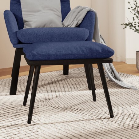 vidaXL Poggiapiedi Blu 45x29,5x35 cm in Tessuto e Similpelle