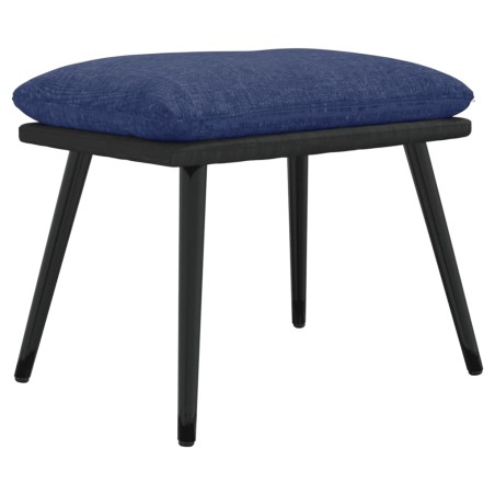 vidaXL Poggiapiedi Blu 45x29,5x35 cm in Tessuto e Similpelle