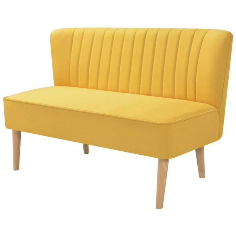 Divano in Stoffa 117x55,5x77 cm Giallo Divano in Stoffa 117x55,5x77 cm Giallo