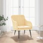 vidaXL Poltrona Crema 63x76x80 cm Velluto