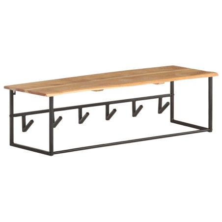 vidaXL Attaccapanni con Bordi Vivi 100x34x38 cm in Legno di Acacia