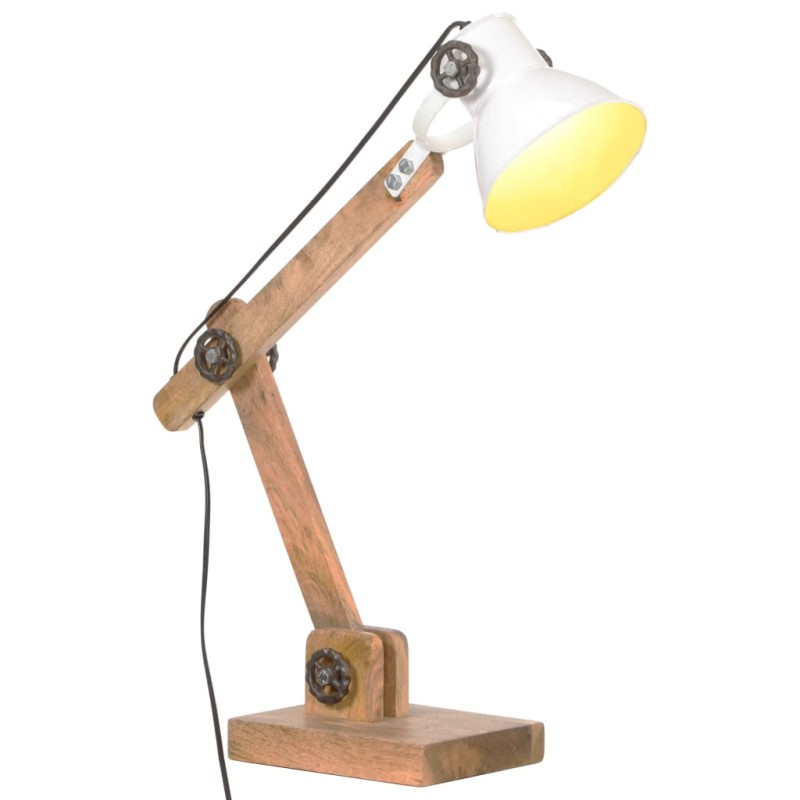 vidaXL Lampada da Scrivania Industriale Bianca Rotonda 58x18x90 cm E27 vidaXL Lampada da Scrivania Industriale Bianca Rotonda 58x18x90 cm E27