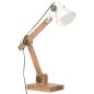 vidaXL Lampada da Scrivania Industriale Bianca Rotonda 58x18x90 cm E27 vidaXL Lampada da Scrivania Industriale Bianca Rotonda 58x18x90 cm E27
