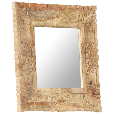 vidaXL Specchio 50x50 cm in Legno Massello di Mango