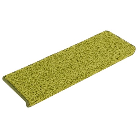 vidaXL Tappetini per Scale 15 pz 65x21x4 cm Verdi
