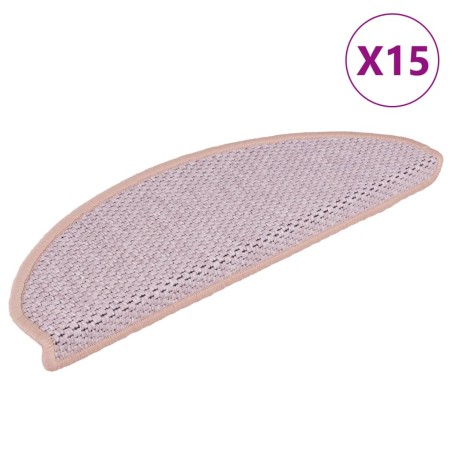 vidaXL Tappeti Autoadesivi Scale Aspetto Sisal 15 pz 56x17x3 cm Rossi