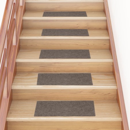 vidaXL Tappeti Adesivi Rettangolari per Scale 15 pz 60x25 cm Crema