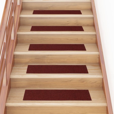 vidaXL Tappeti Adesivi Rettangolari per Scale 15 pz 76x20 cm Rossi