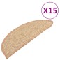 vidaXL Tappeti Adesivi per Scale 15 pz 56x17x3 cm Nocciola