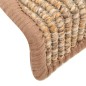 vidaXL Tappeti Adesivi per Scale 15 pz 56x17x3 cm Nocciola