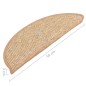 vidaXL Tappeti Adesivi per Scale 15 pz 56x17x3 cm Nocciola
