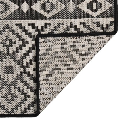 vidaXL Tappeto da Esterni a Tessitura Piatta 120x170 cm Strisce Nere