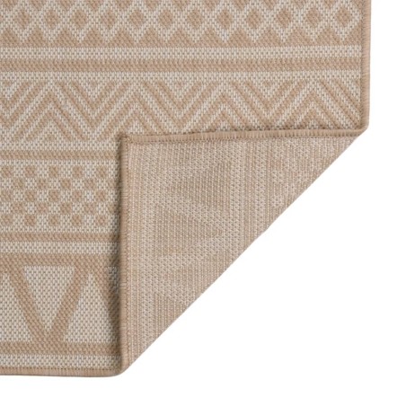 vidaXL Tappeto da Esterni a Tessitura Piatta 100x200cm Strisce Marroni