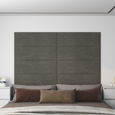 vidaXL Pannelli Murali 12 pz Grigio Scuro 90x30 cm Velluto 3,24 m²