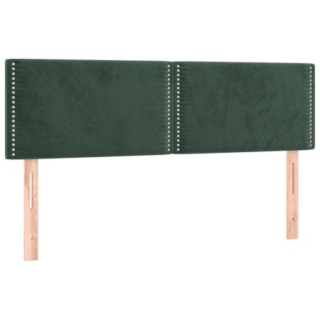 vidaXL Testiere 2 pz Verde Scuro 72x5x78/88 cm in Velluto