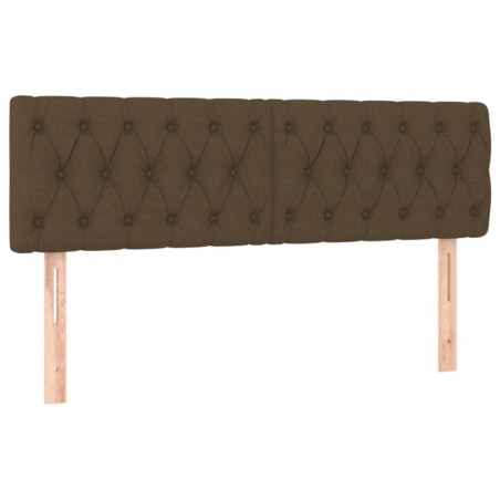 vidaXL Testiera 2 pz Marrone Scuro 80 x 7 x 78/88 cm in Tessuto