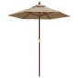 vidaXL Ombrellone da Giardino con Palo in Legno Tortora 196x231 cm vidaXL Ombrellone da Giardino con Palo in Legno Tortora 196x231 cm