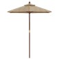 vidaXL Ombrellone da Giardino con Palo in Legno Tortora 196x231 cm vidaXL Ombrellone da Giardino con Palo in Legno Tortora 196x231 cm