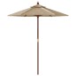 vidaXL Ombrellone da Giardino con Palo in Legno Tortora 196x231 cm vidaXL Ombrellone da Giardino con Palo in Legno Tortora 196x231 cm